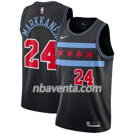 Camiseta Hombre Chicago Bulls Lauri Markkanen 24 2018-19 Nike City Edition Negro Swingman